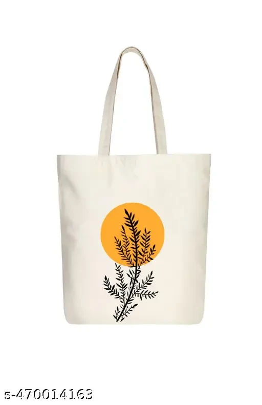 Printed ecofriendly zipper cotton canvas tote bag for women